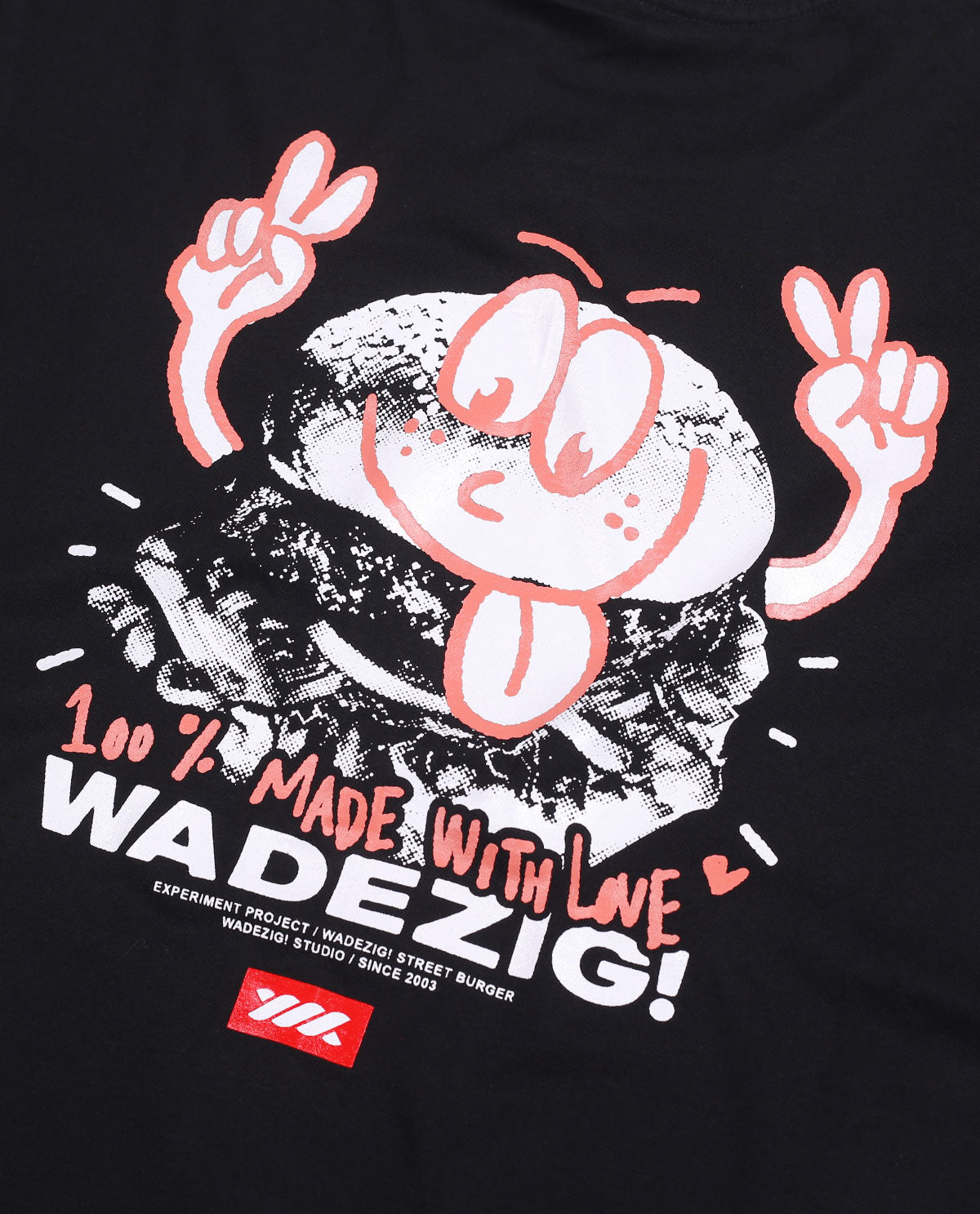 WADEZIG! T-SHIRT - BURGERMAN BLACK