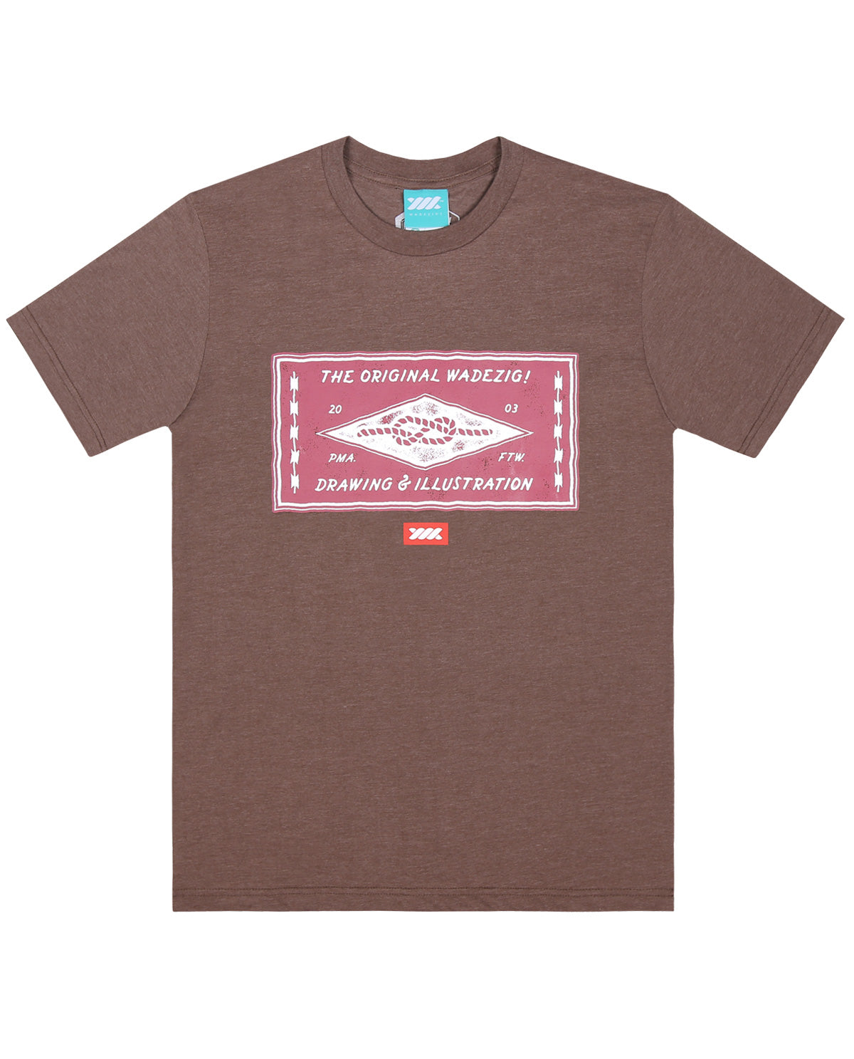 WADEZIG! T-SHIRT - STAMP BROWN