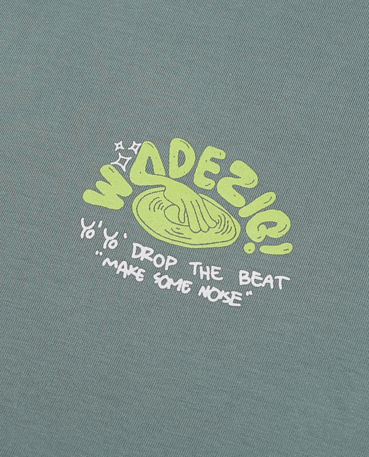 WADEZIG! T-SHIRT - TURNTABLE MINERAL GREEN
