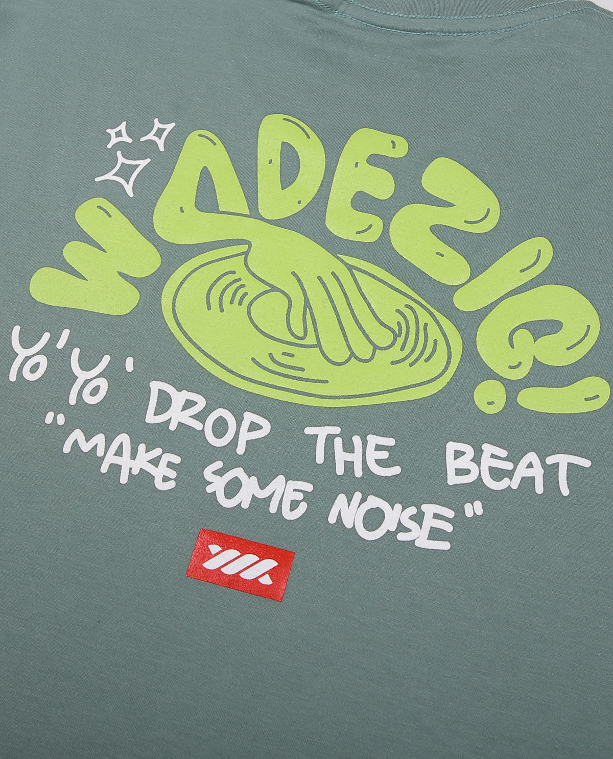 WADEZIG! T-SHIRT - TURNTABLE MINERAL GREEN
