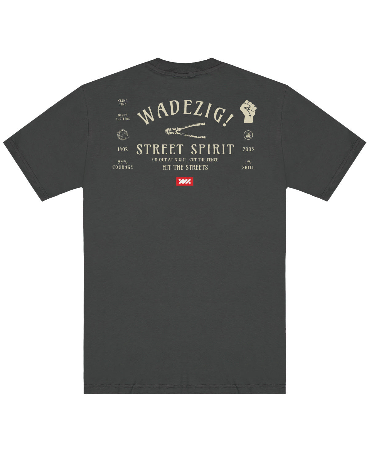 WADEZIG! T-SHIRT - STREET SPIRIT CHARCOAL