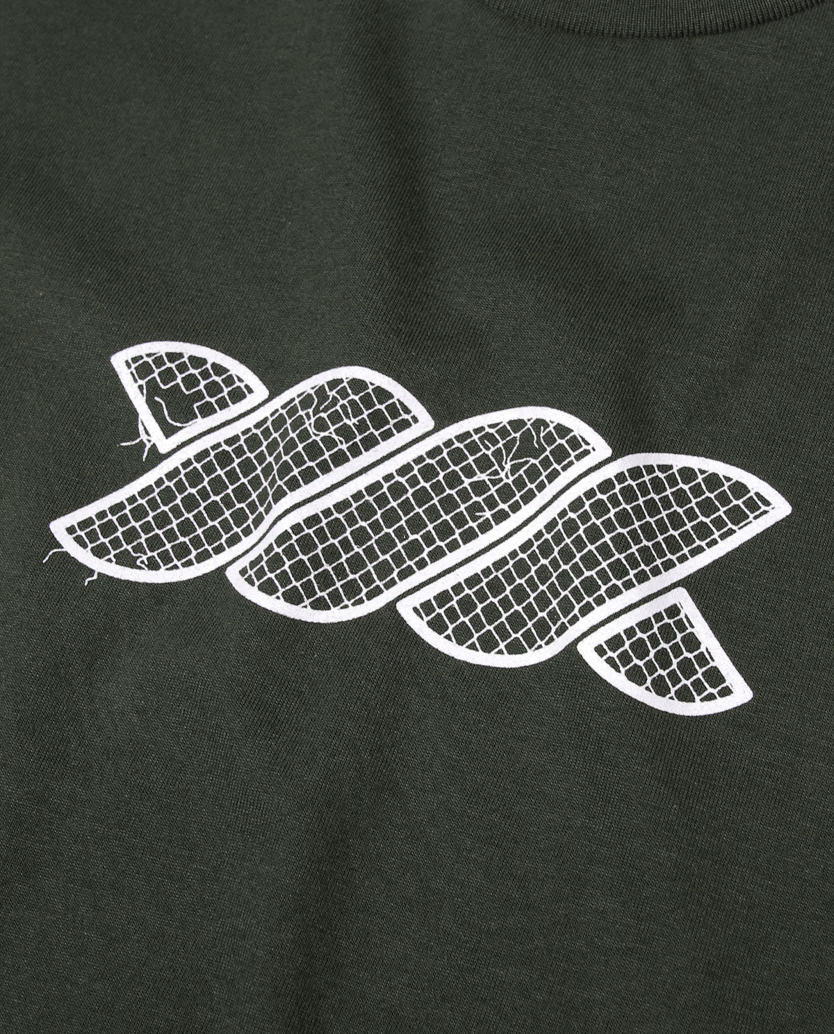 WADEZIG! T-SHIRT - MESH TWISTY ARMY GREEN