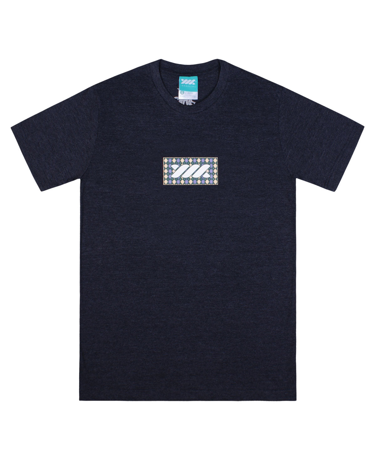 WADEZIG! T-SHIRT - ARGYLE DIAMONDS MISTY BLACK