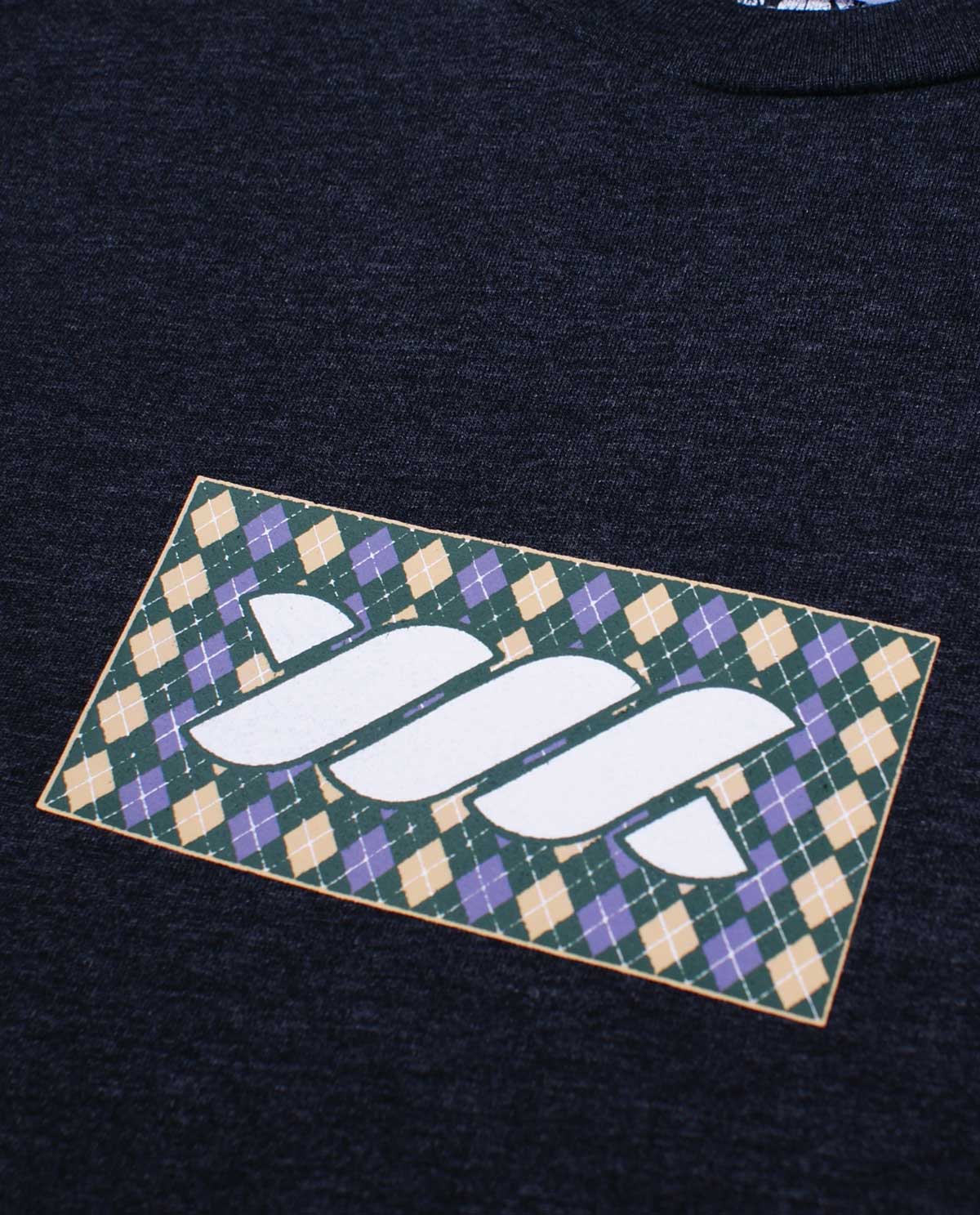 WADEZIG! T-SHIRT - ARGYLE DIAMONDS MISTY BLACK