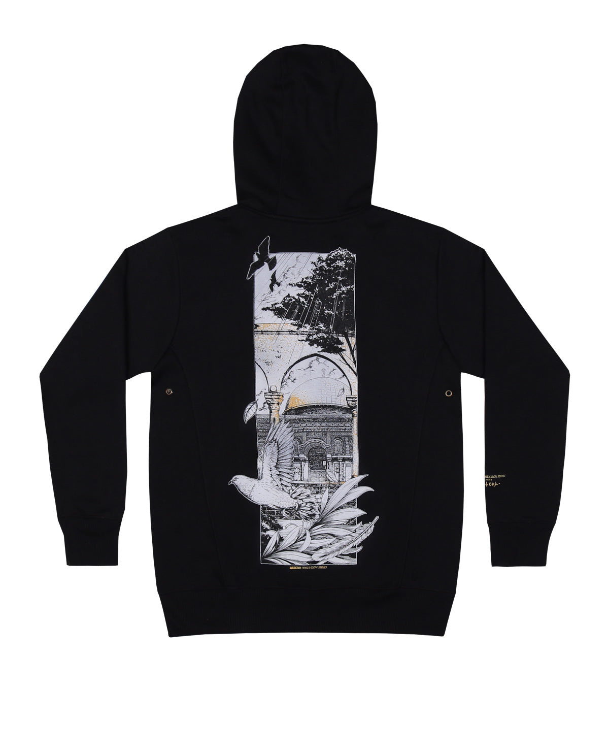 WADEZIG! SWEATER - THE DOVE JERUSALEM SERIES ZIPPER BLACK