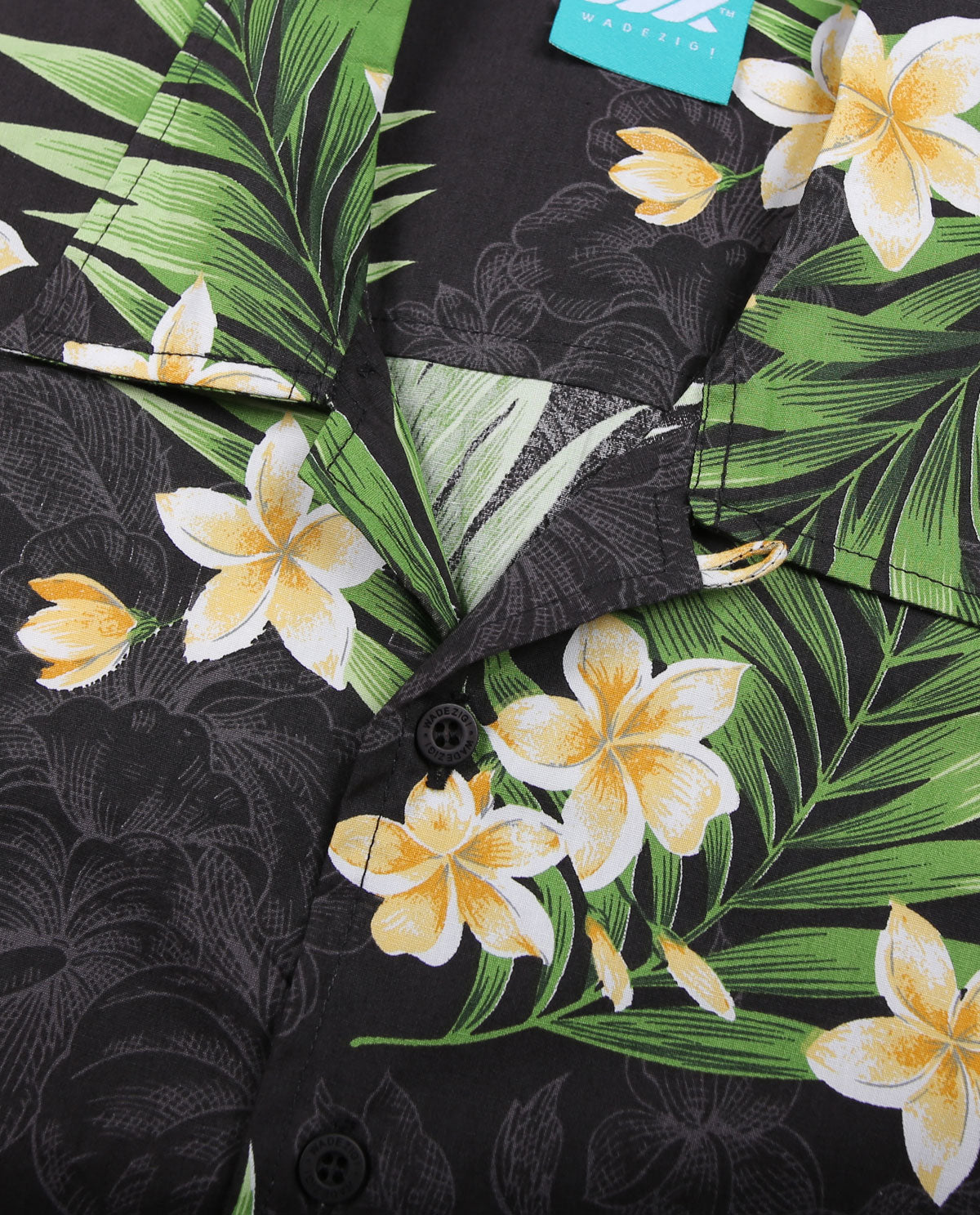 WADEZIG! SHIRT - PLUMERIA BLACK SHIRT