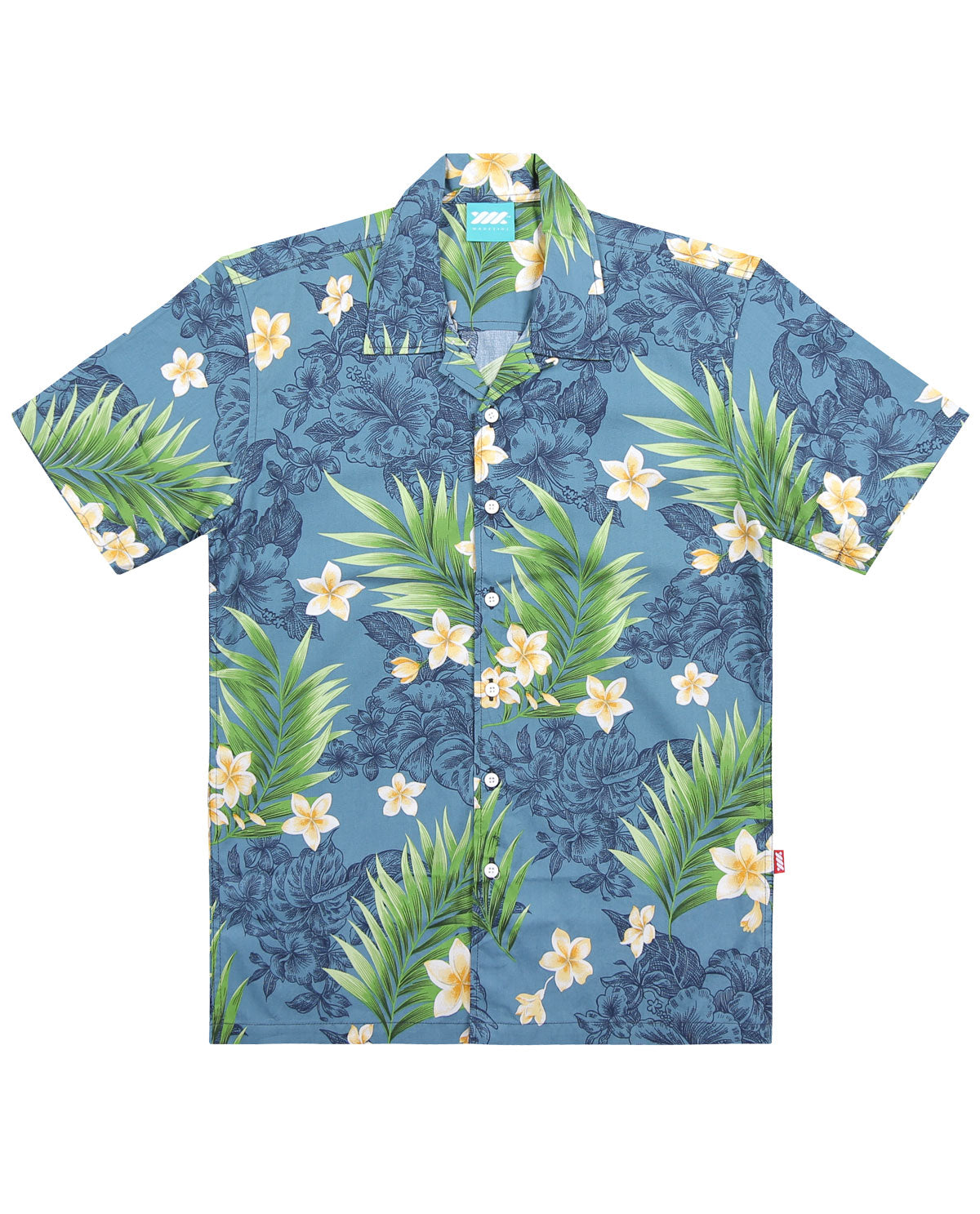 WADEZIG! SHIRT  - PLUMERIA BLUE SHIRT