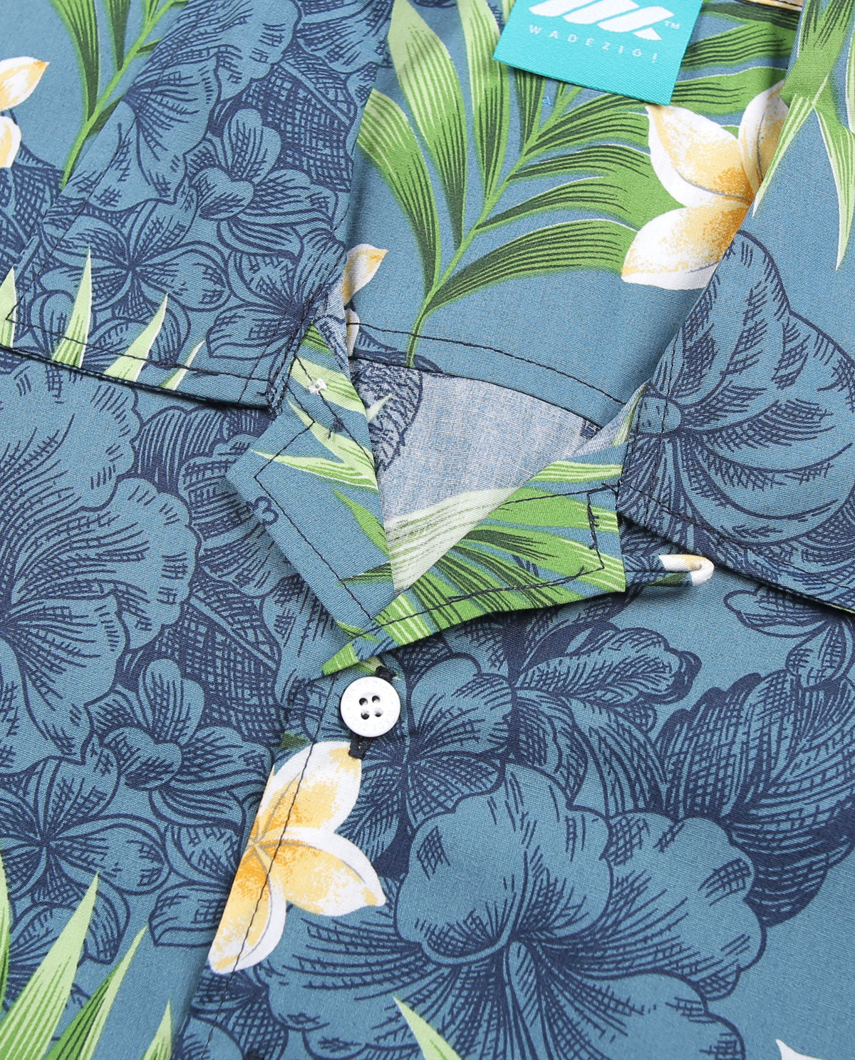 WADEZIG! SHIRT - PLUMERIA BLUE SHIRT