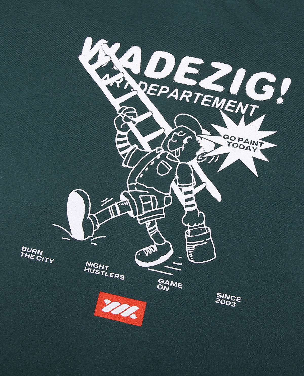 WADEZIG! T-SHIRT - ART DEPT GREEN