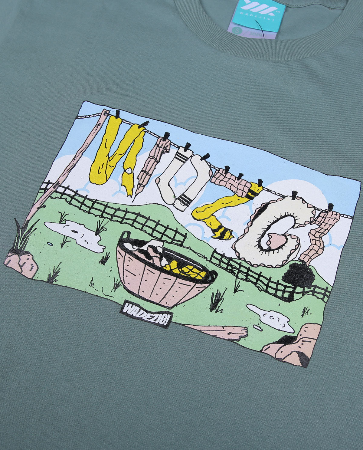 Wadezig! T-Shirt - Sundried Mineral Green