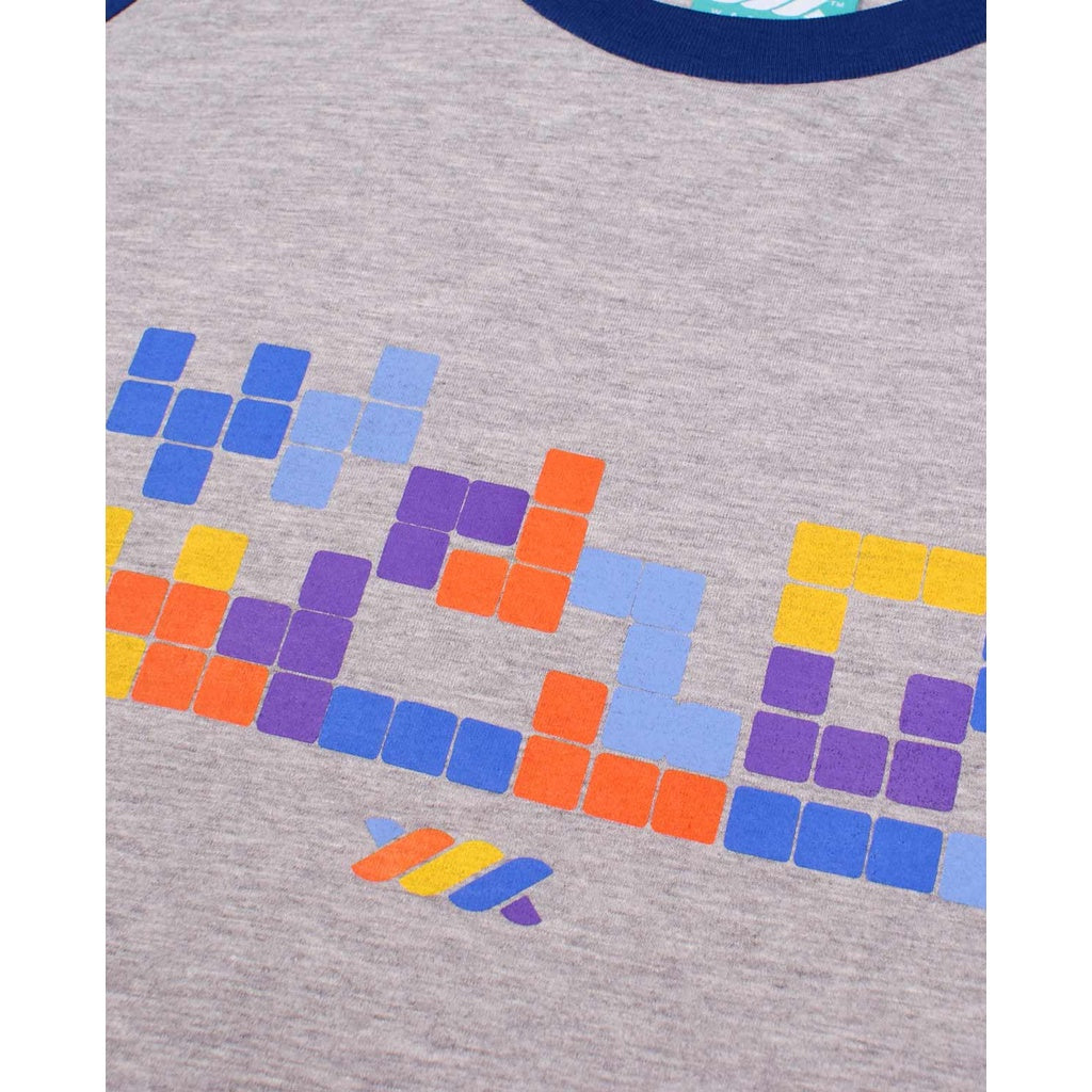 WADEZIG! T-SHIRT - TETRIS RAGLAN MISTY