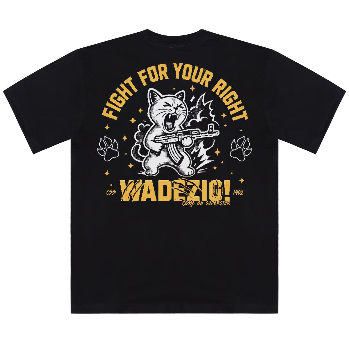 WADEZIG! T-SHIRT - MEOWW BLACK