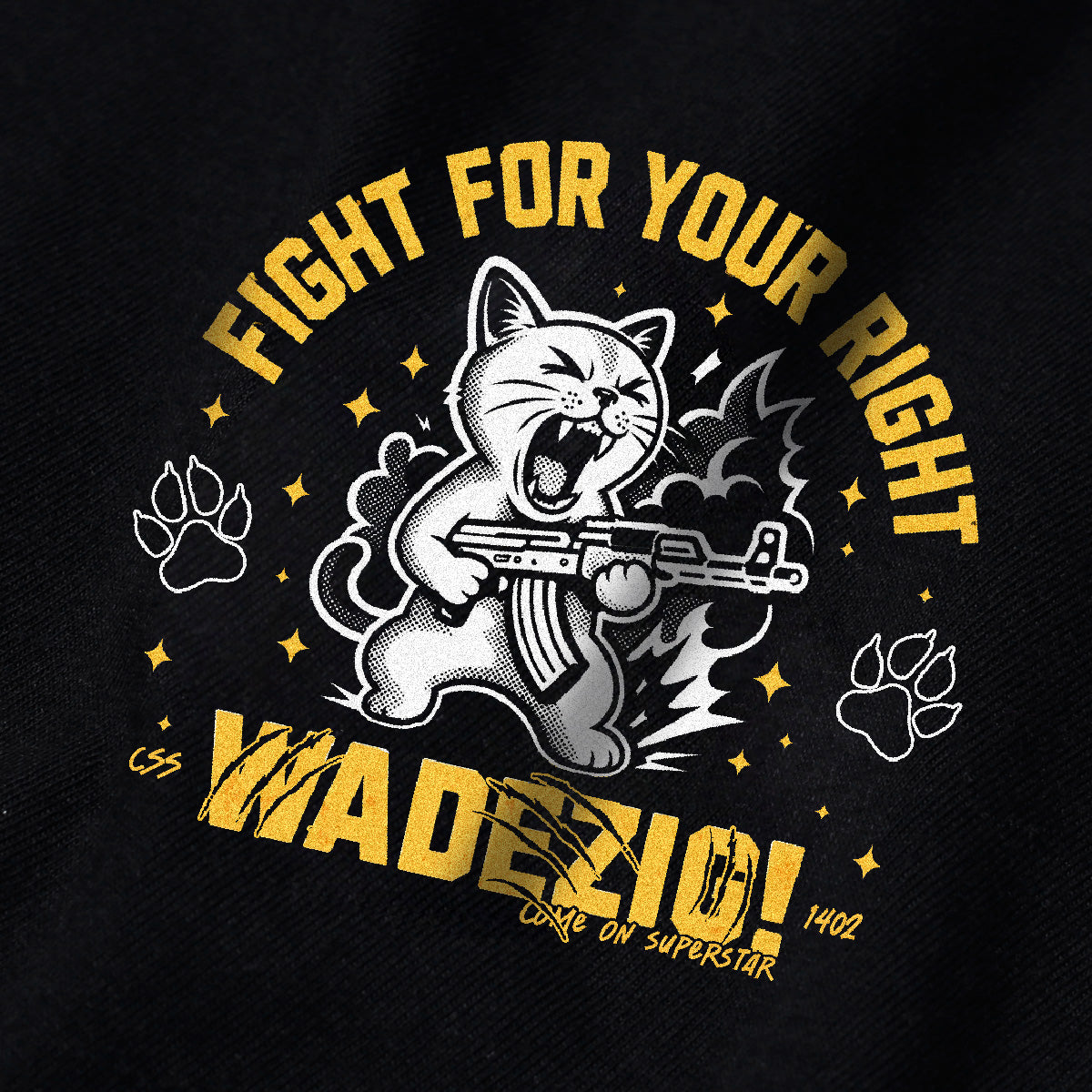 WADEZIG! T-SHIRT - MEOWW BLACK