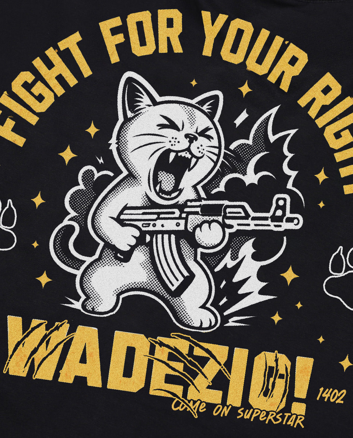 WADEZIG! T-SHIRT - MEOWW BLACK