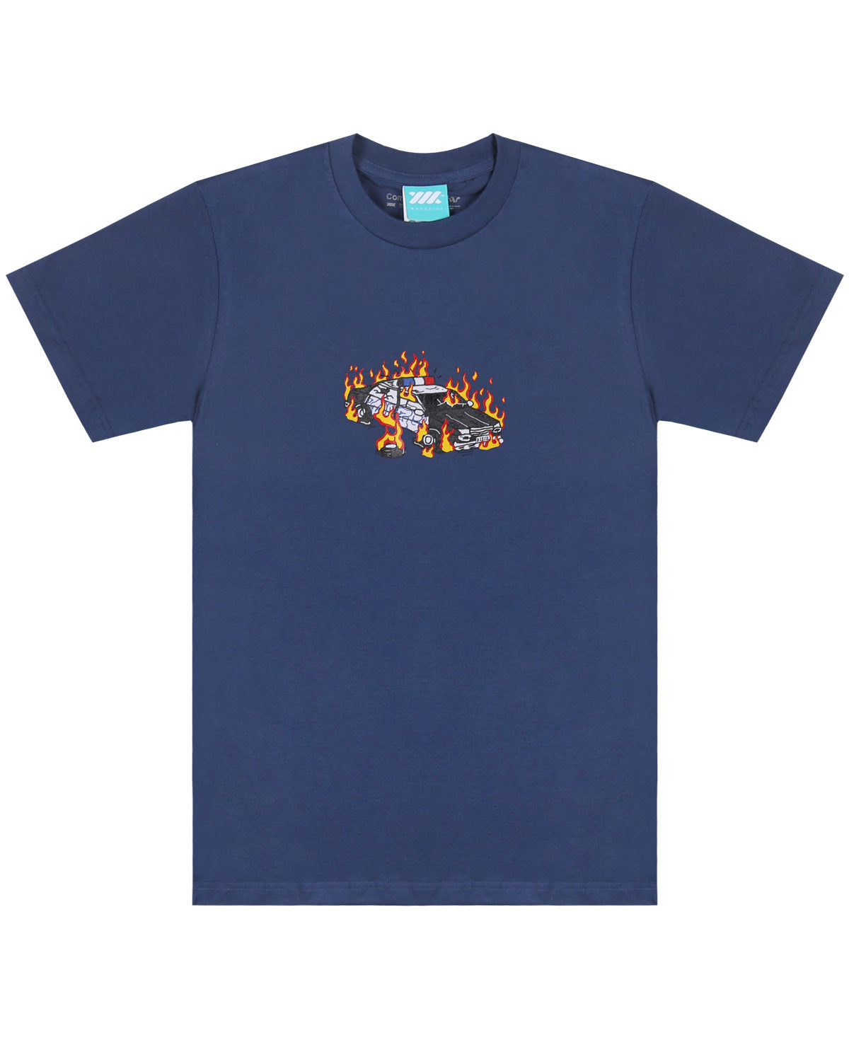 WADEZIG! T-SHIRT - BURN OUT DENIM BLUE