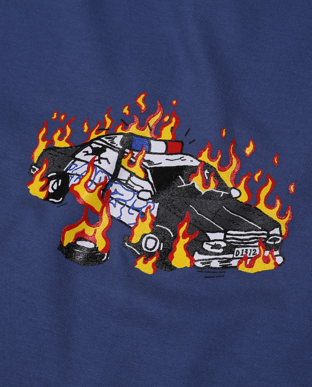 WADEZIG! T-SHIRT - BURN OUT DENIM BLUE
