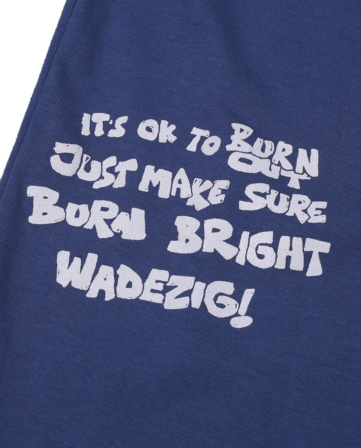 WADEZIG! T-SHIRT - BURN OUT DENIM BLUE