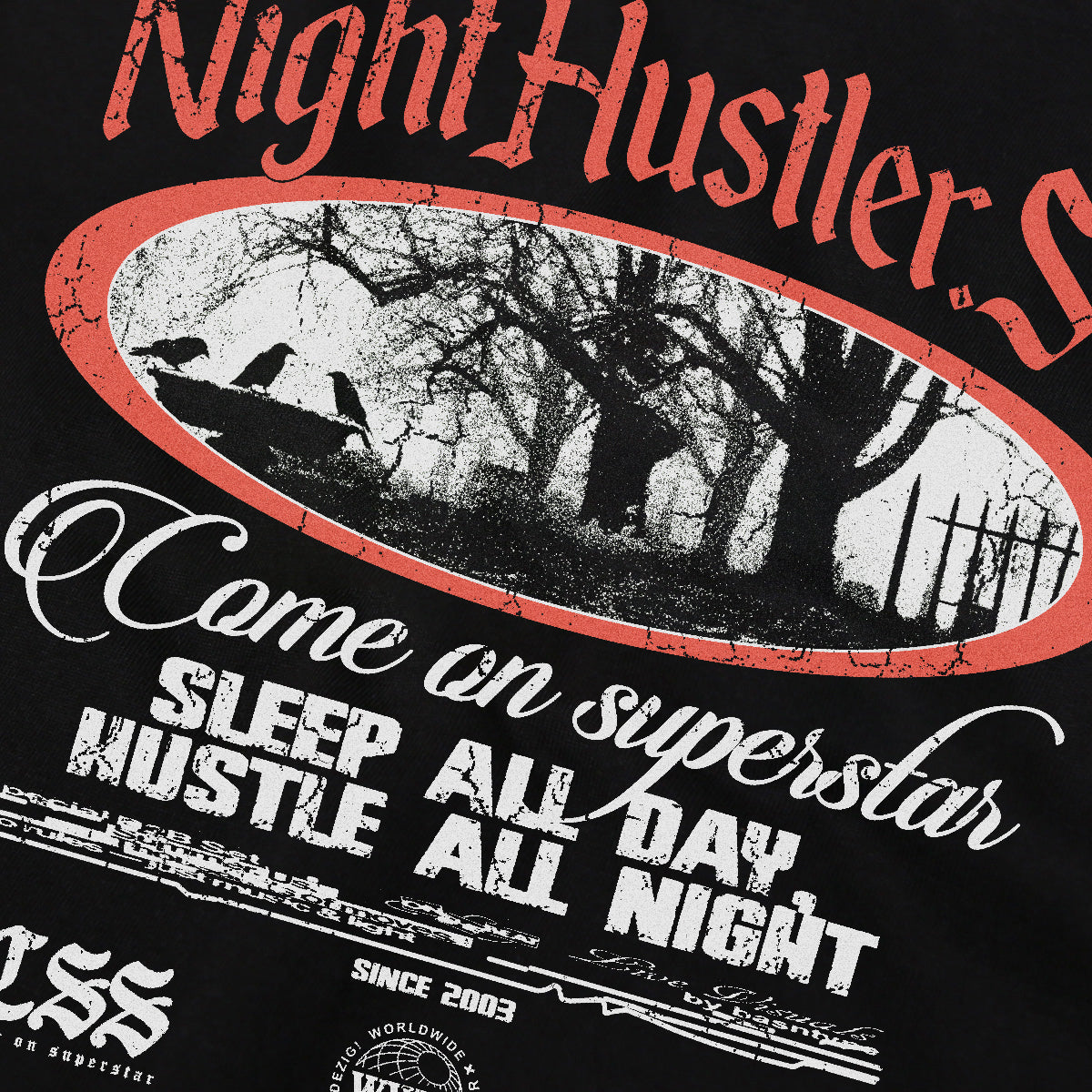 WADEZIG! T-SHIRT - HUSTLA BLACK