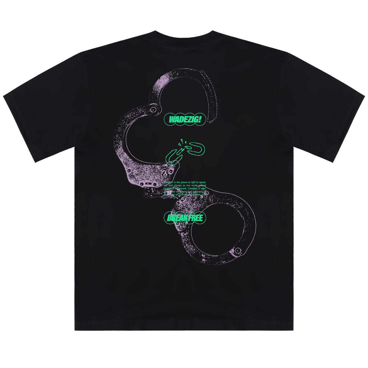 WADEZIG! T-SHIRT - FREEDOOM BLACK