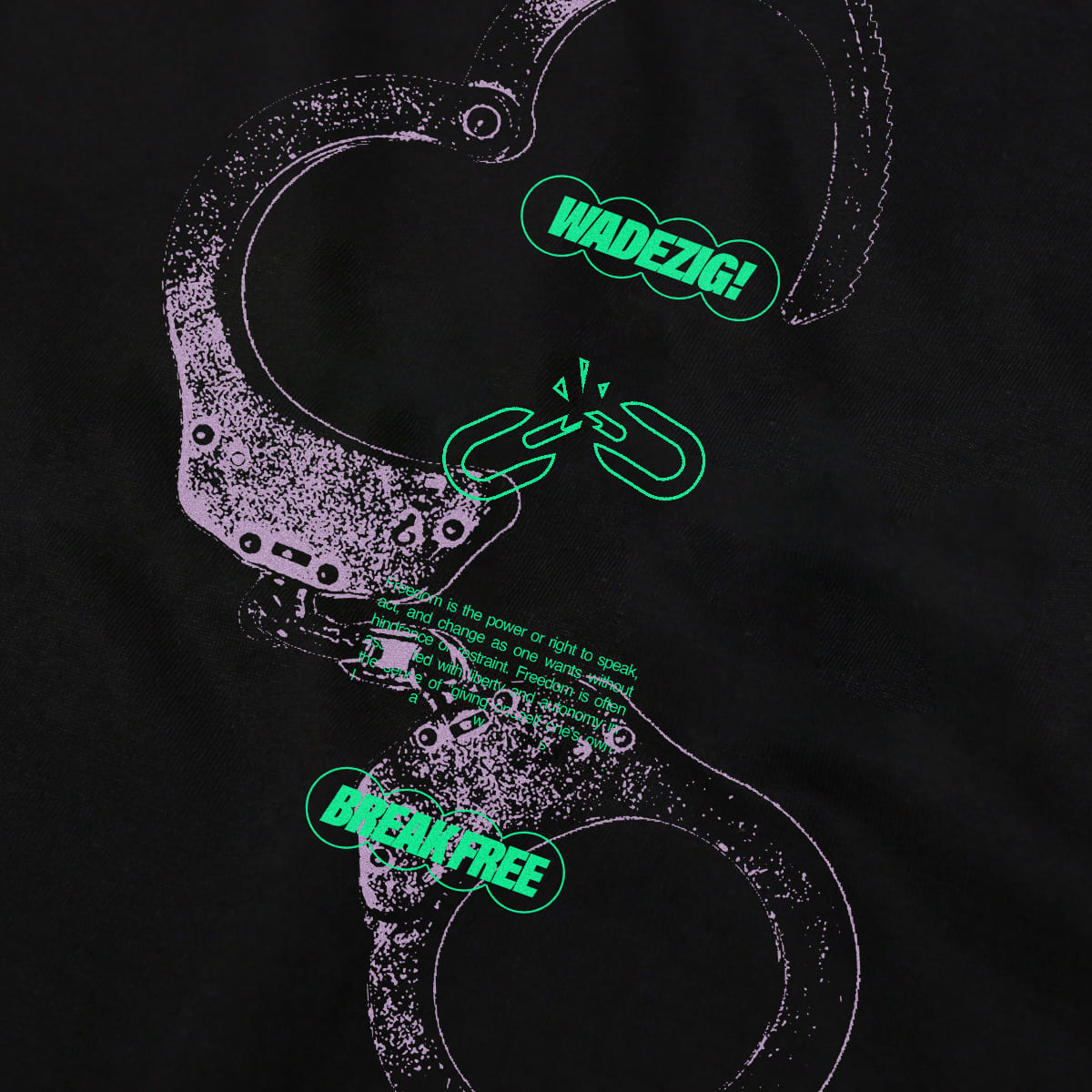 WADEZIG! T-SHIRT - FREEDOOM BLACK