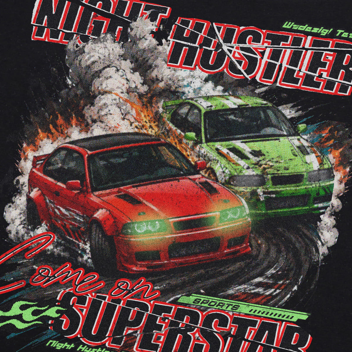 WADEZIG! T-SHIRT - RACER BLACK