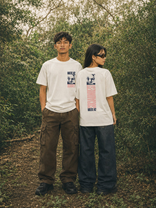 WADEZIG! T-SHIRT - SOS UNREST BROKEN WHITE