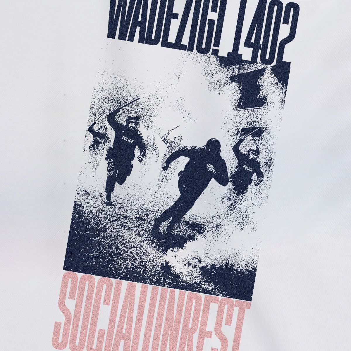 WADEZIG! T-SHIRT - SOS UNREST BROKEN WHITE