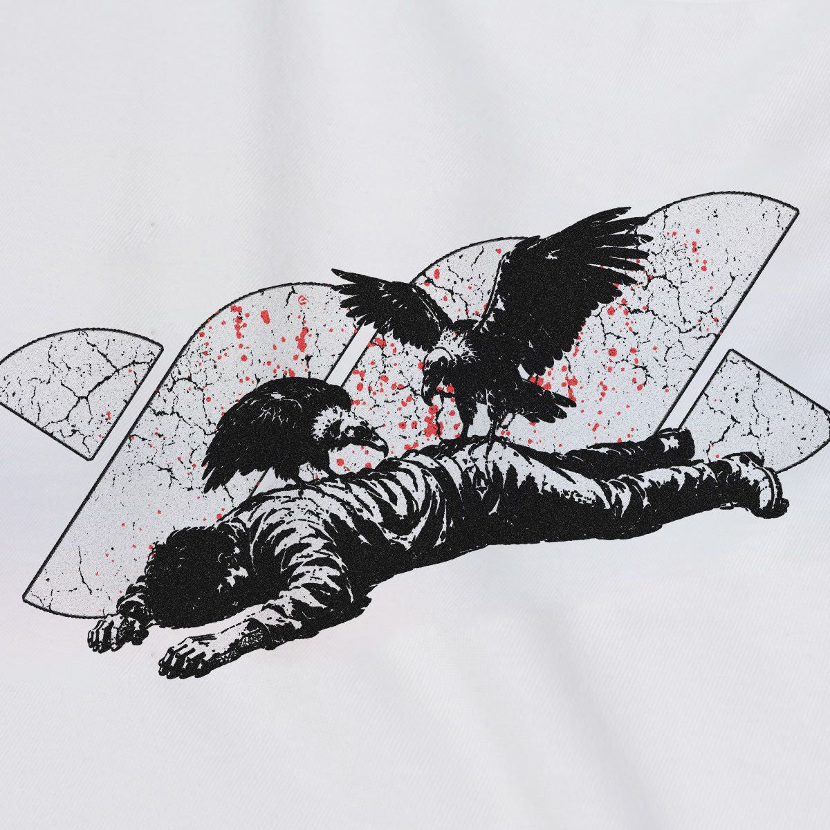 WADEZIG! T-SHIRT - VULTURE TWISTY BROKEN WHITE