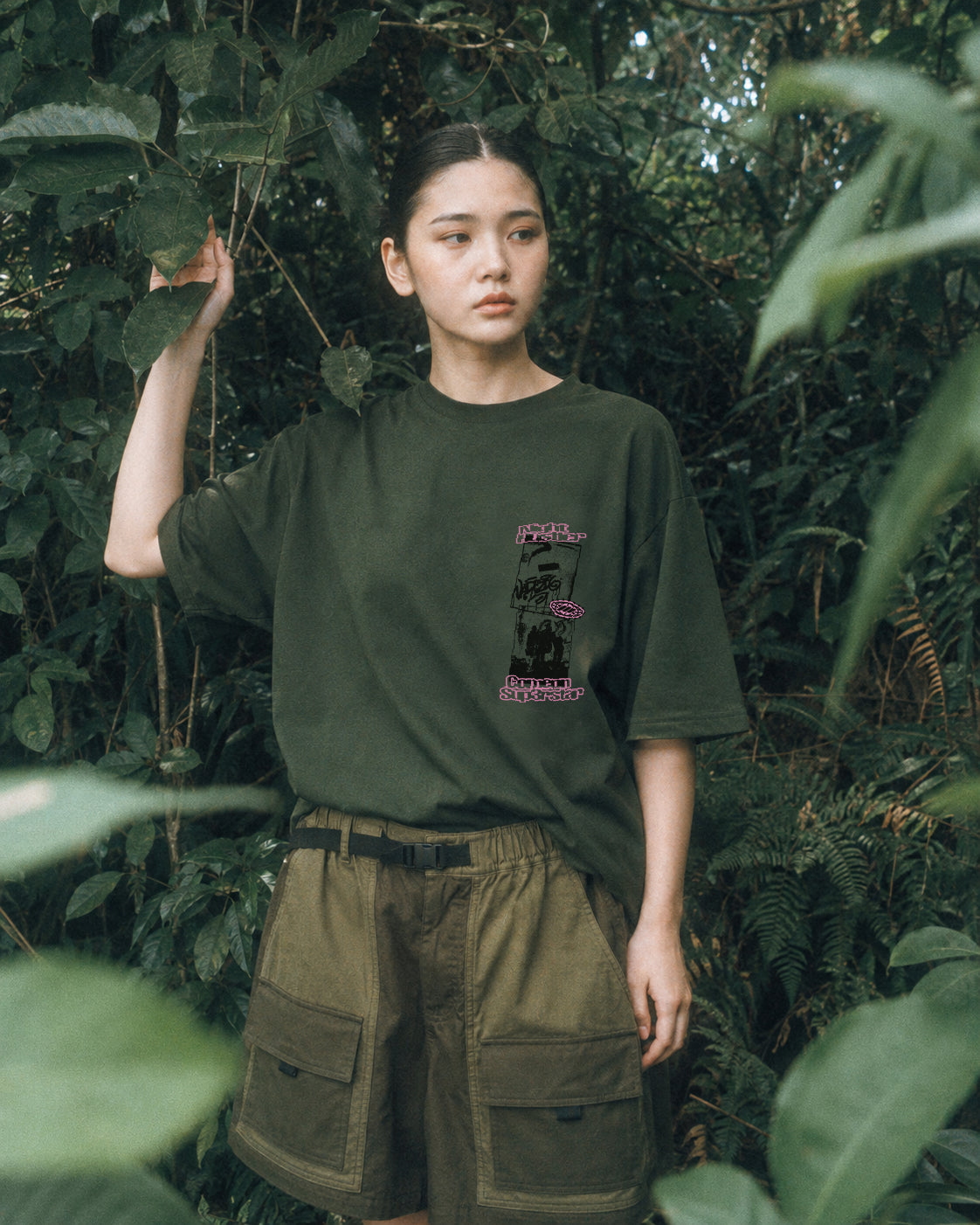 WADEZIG! T-SHIRT - NIGHTROUT CACTUS GREEN