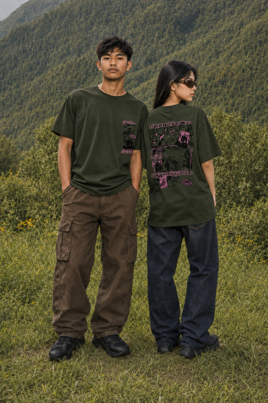 WADEZIG! T-SHIRT - NIGHTROUT CACTUS GREEN