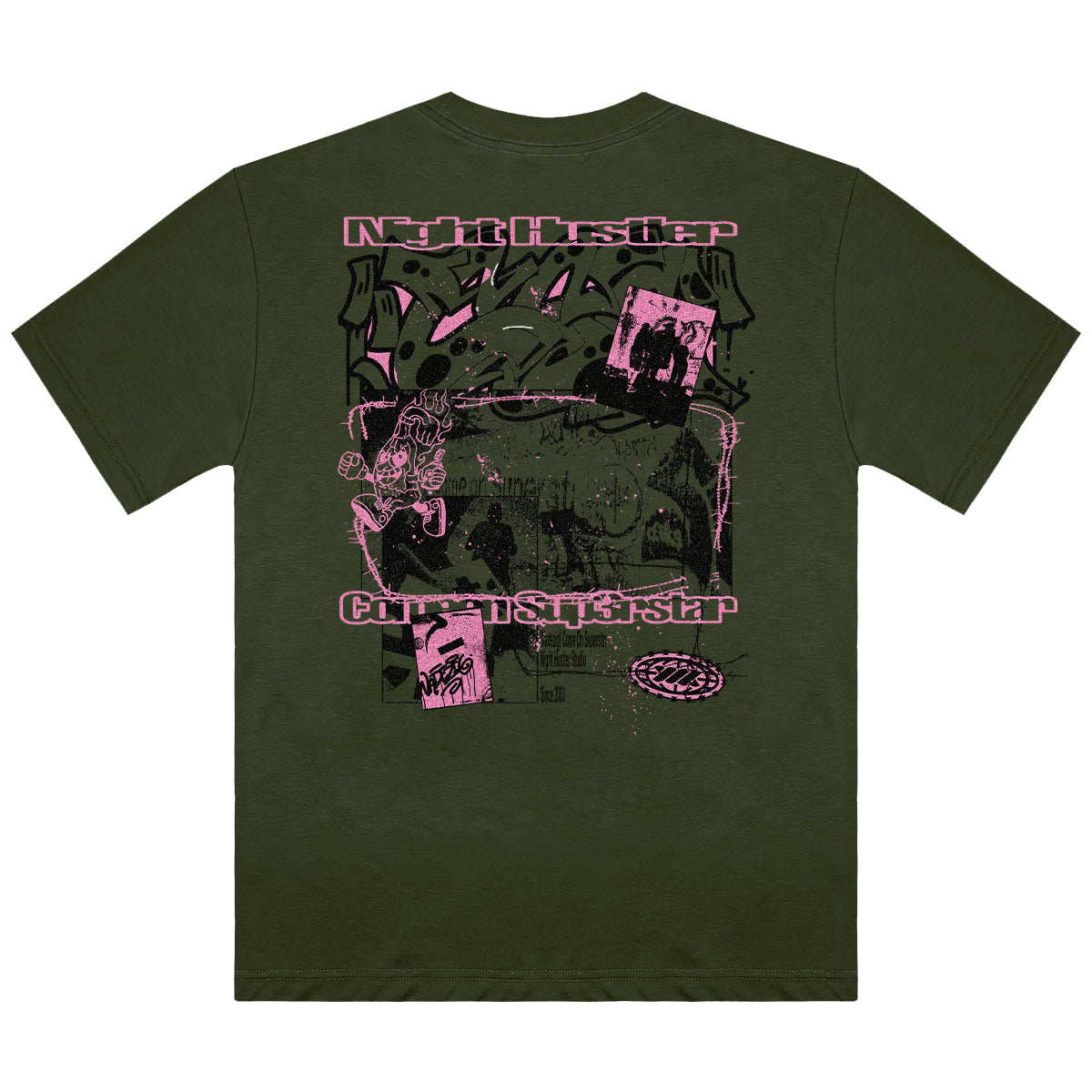 WADEZIG! T-SHIRT - NIGHTROUT CACTUS GREEN