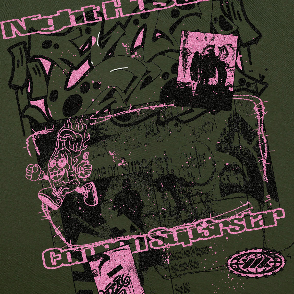 WADEZIG! T-SHIRT - NIGHTROUT CACTUS GREEN