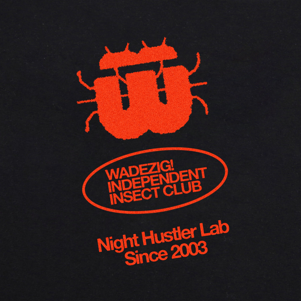 WADEZIG! T-SHIRT - INSECT CLUB BLACK
