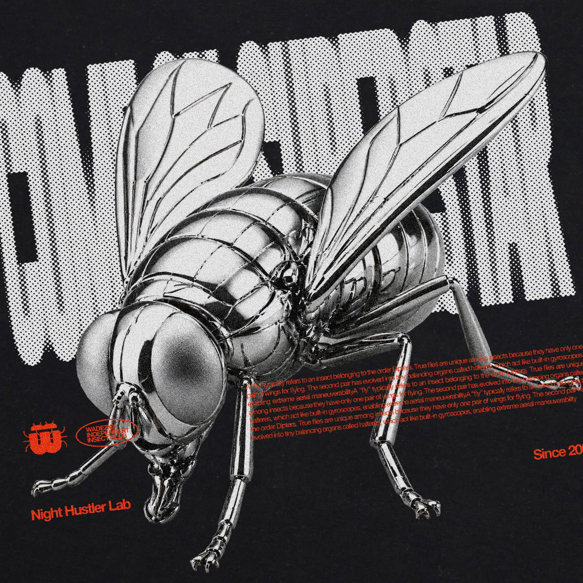 WADEZIG! T-SHIRT - INSECT CLUB BLACK