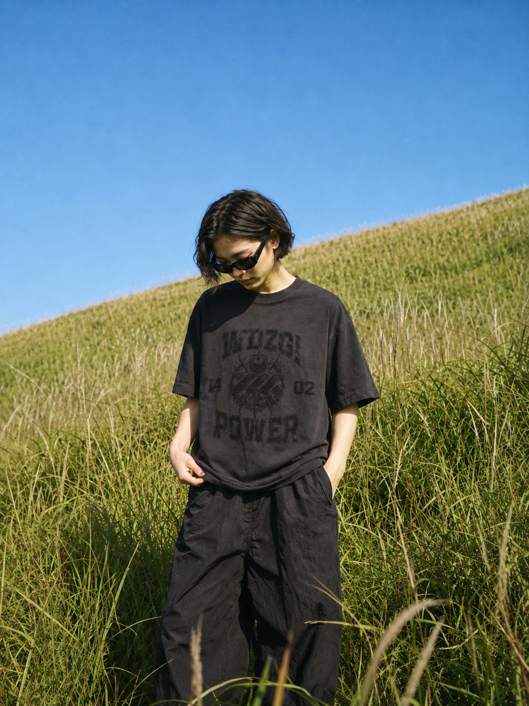 WADEZIG! T-SHIRT - W POWER CHARCOAL