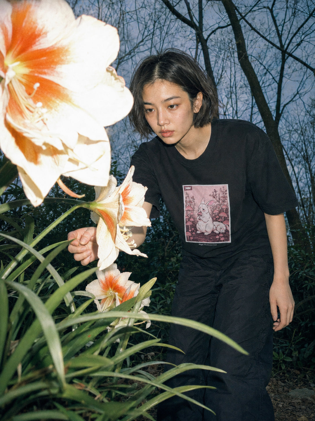 WADEZIG! T-SHIRT - MUSHROOM CLUB BLACK