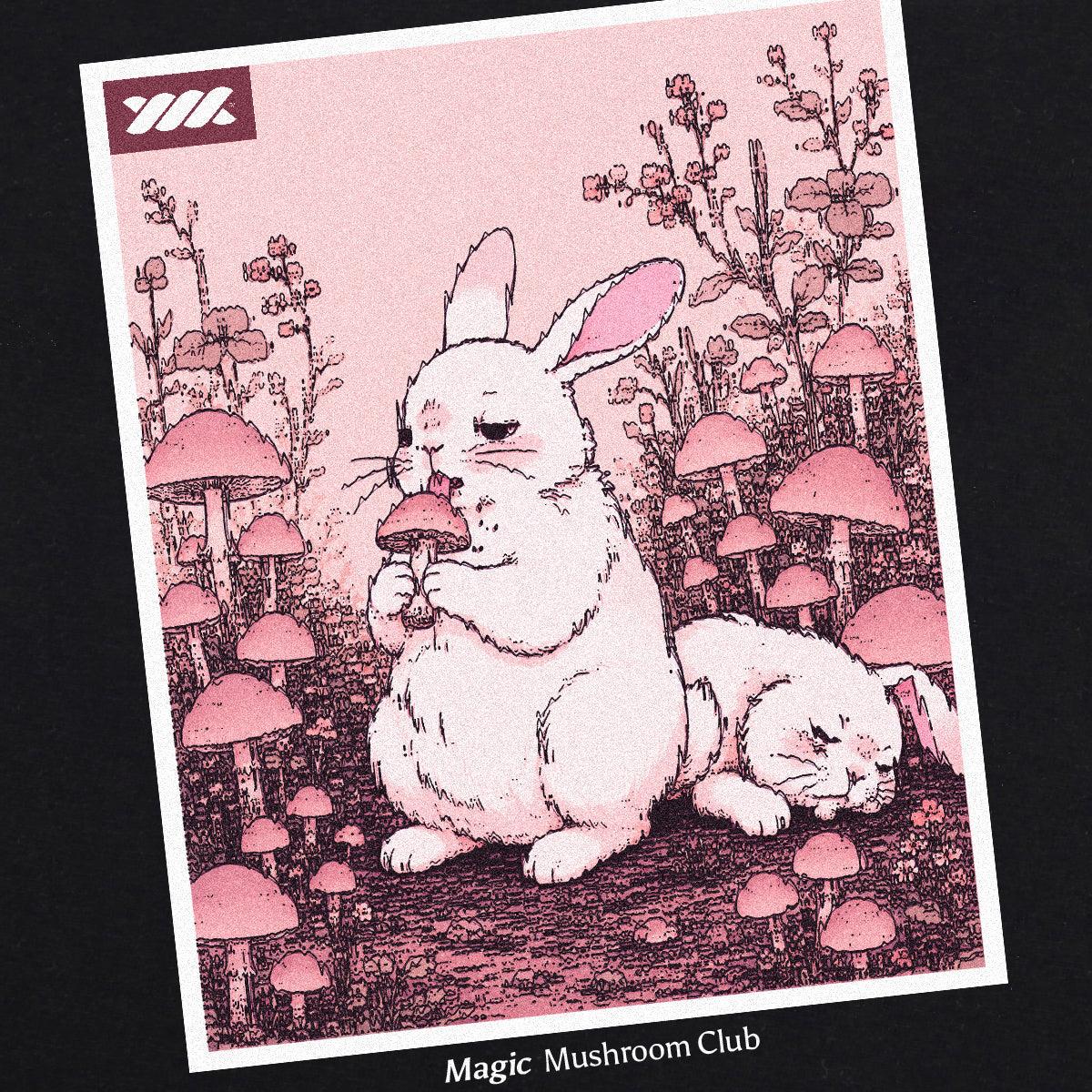 WADEZIG! T-SHIRT - MUSHROOM CLUB BLACK