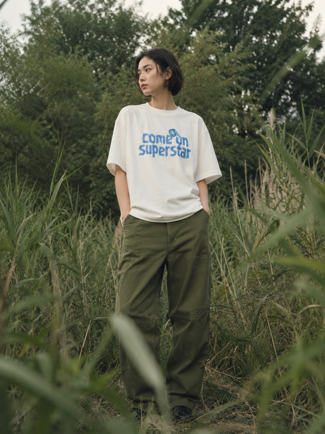 WADEZIG! T-SHIRT - TAPE BROKEN WHITE