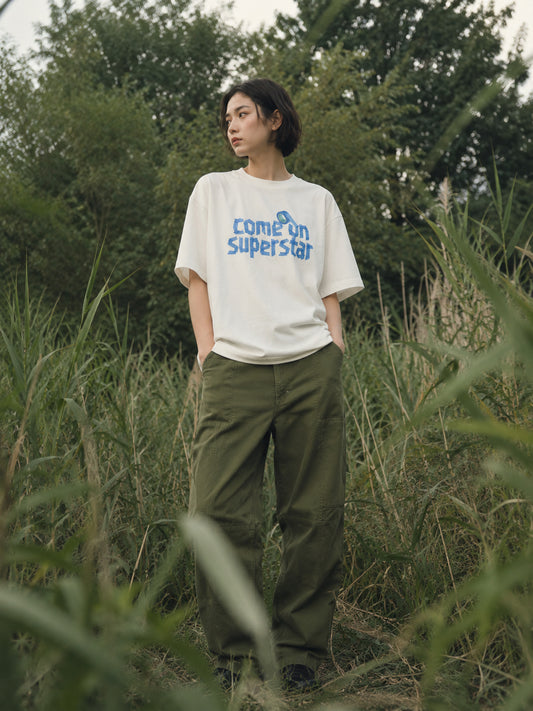 WADEZIG! T-SHIRT - TAPE BROKEN WHITE
