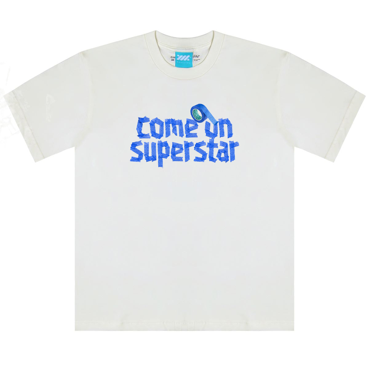 WADEZIG! T-SHIRT - TAPE BROKEN WHITE