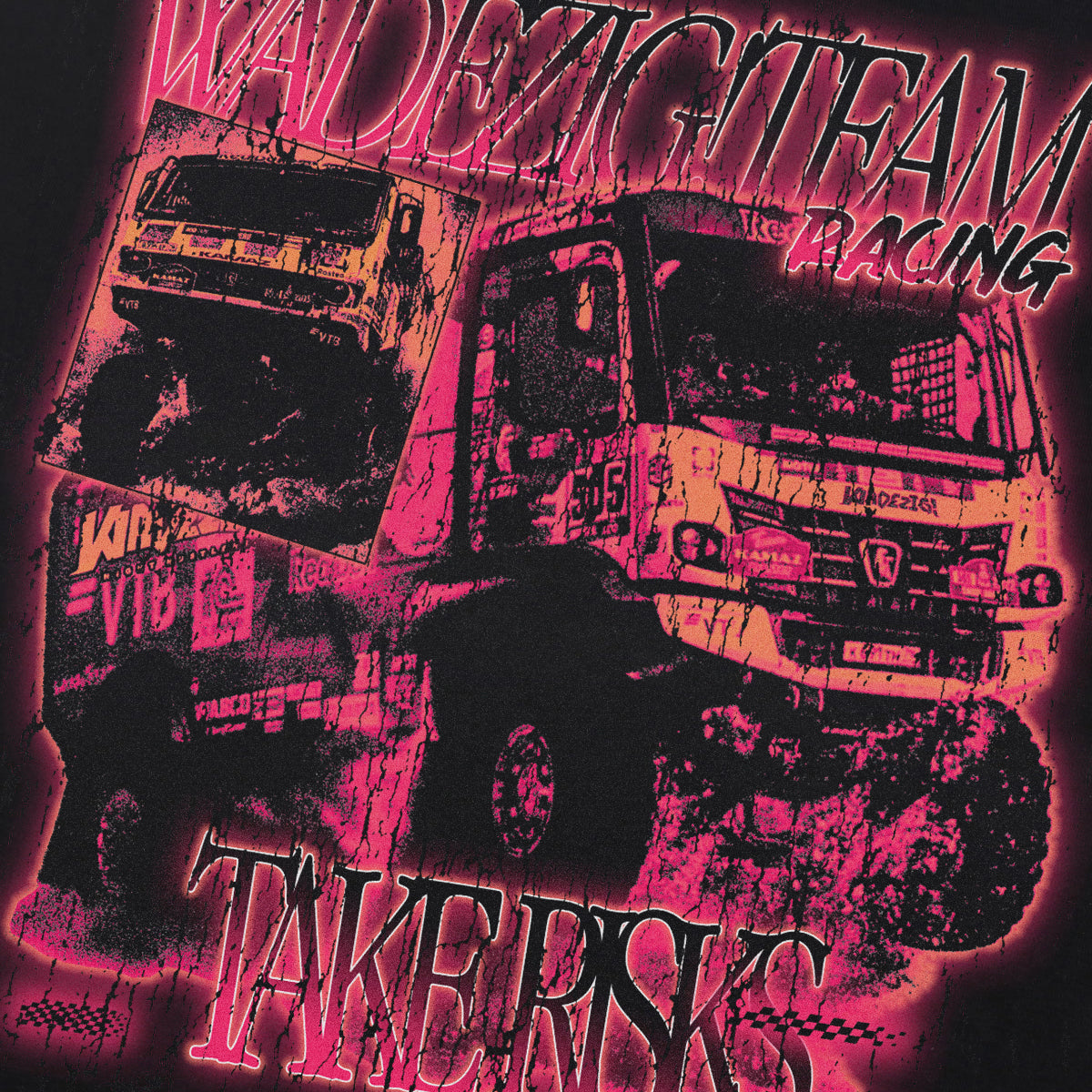 WADEZIG! T-SHIRT - TRUCK RISK BLACK