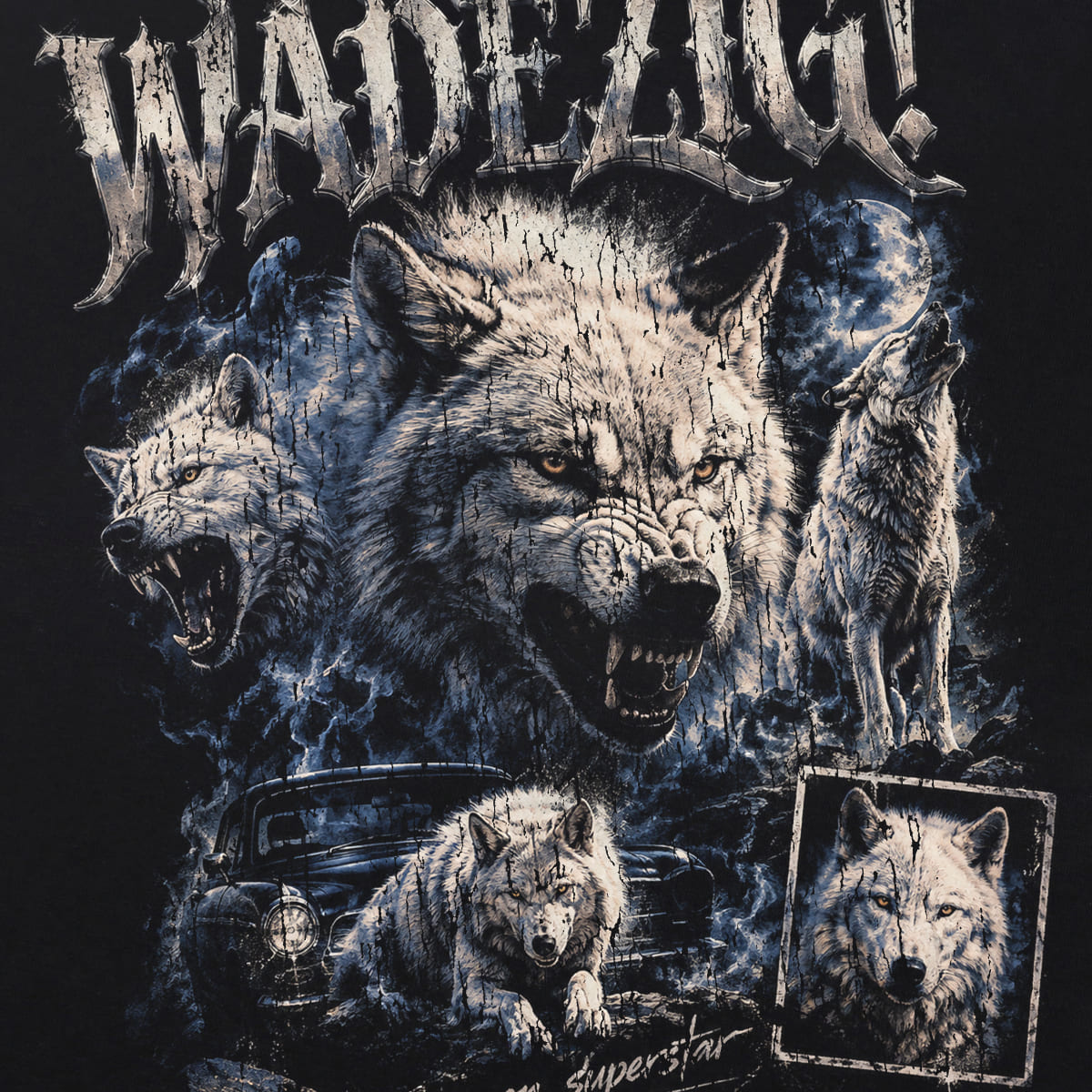 WADEZIG! T-SHIRT - WOLFIE BLACK