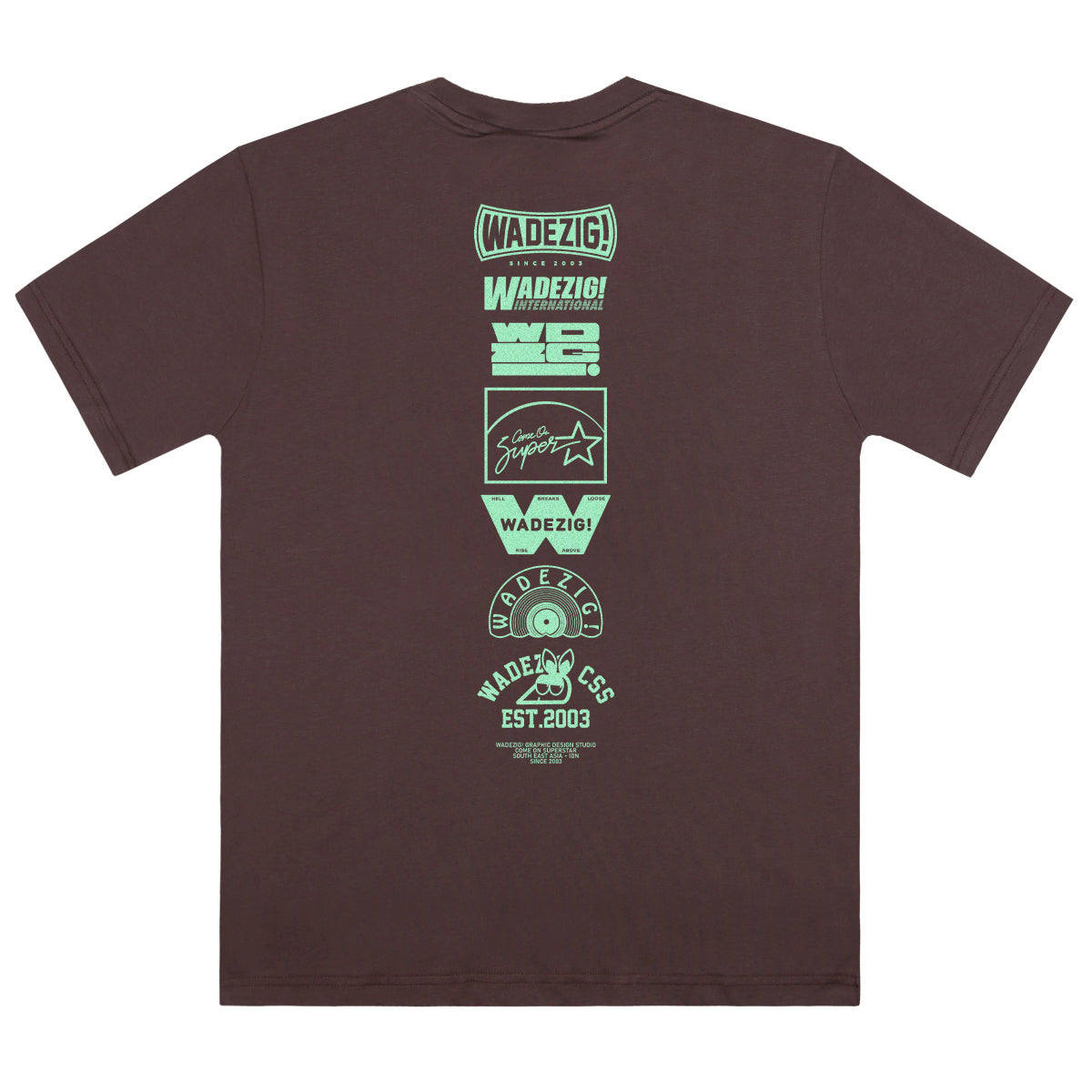 WADEZIG! T-SHIRT - LOGISGOS DARK BROWN