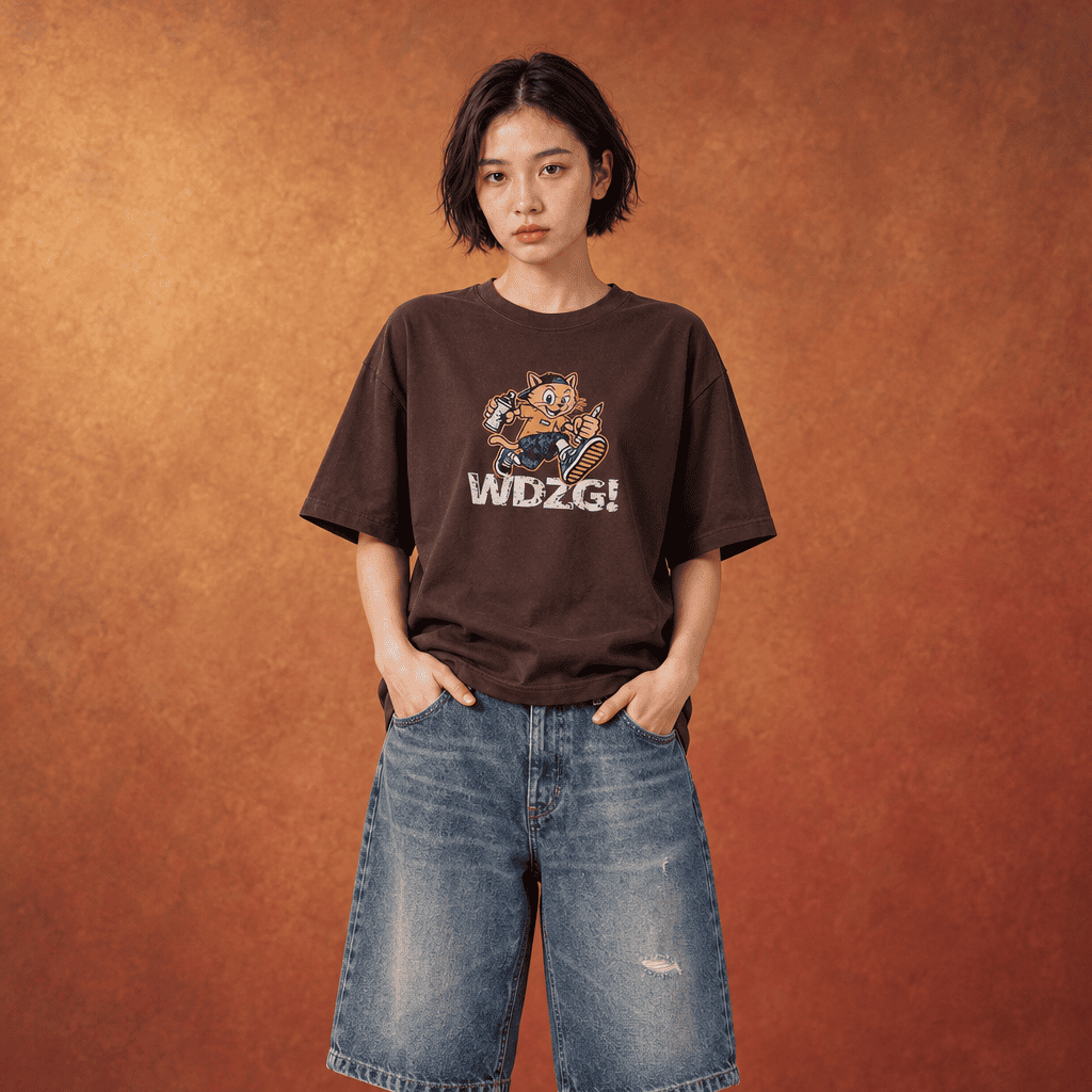 WADEZIG! T-SHIRT - JUMP AND RUN DARK BROWN