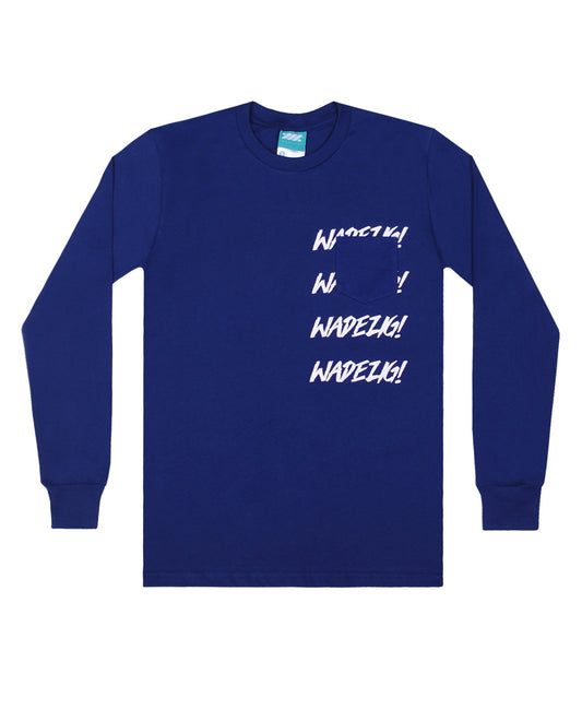 WADEZIG! T-SHIRT - FLOPPY POCKET LS NAVY