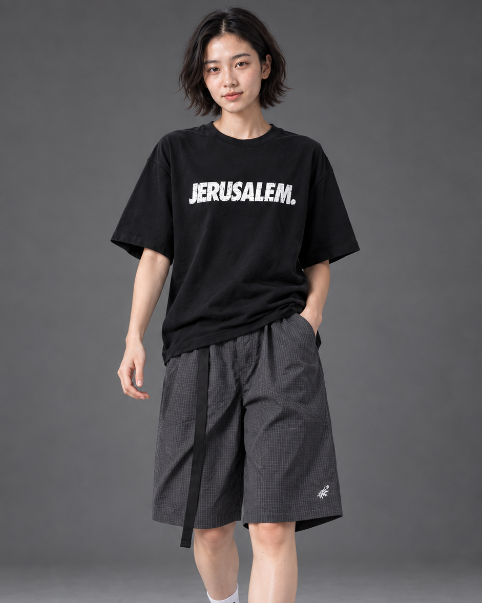 WADEZIG! T-SHIRT - JERUSALEM BRICK BLACK #2