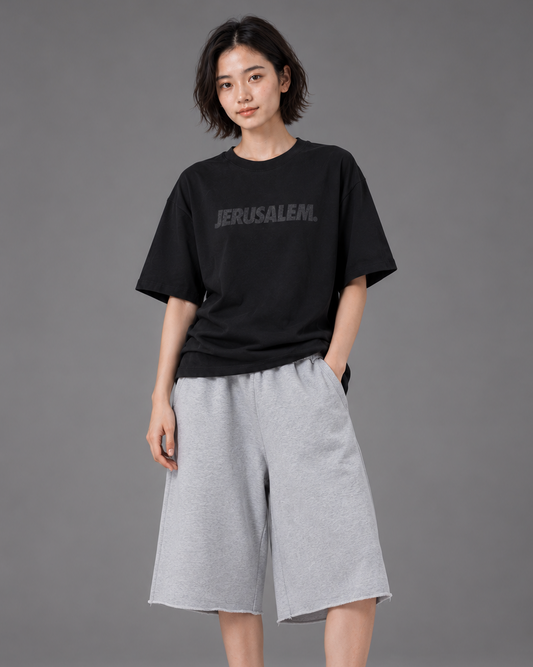 WADEZIG! T-SHIRT - JERUSALEM BLACK ON BLACK