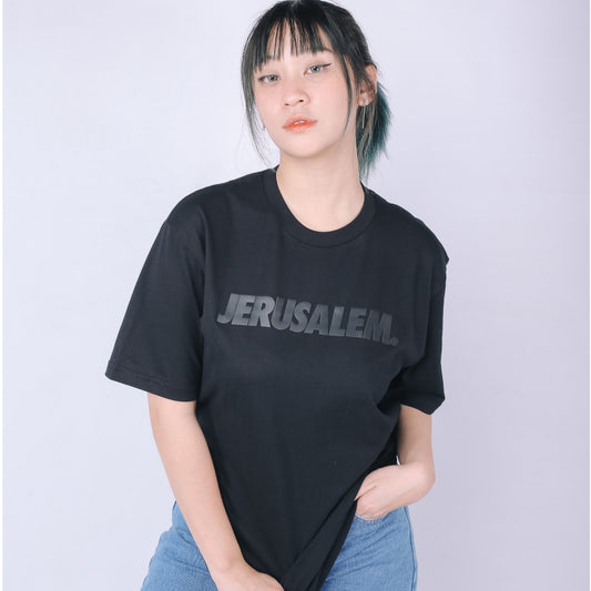 WADEZIG! T-SHIRT - JERUSALEM BLACK ON BLACK