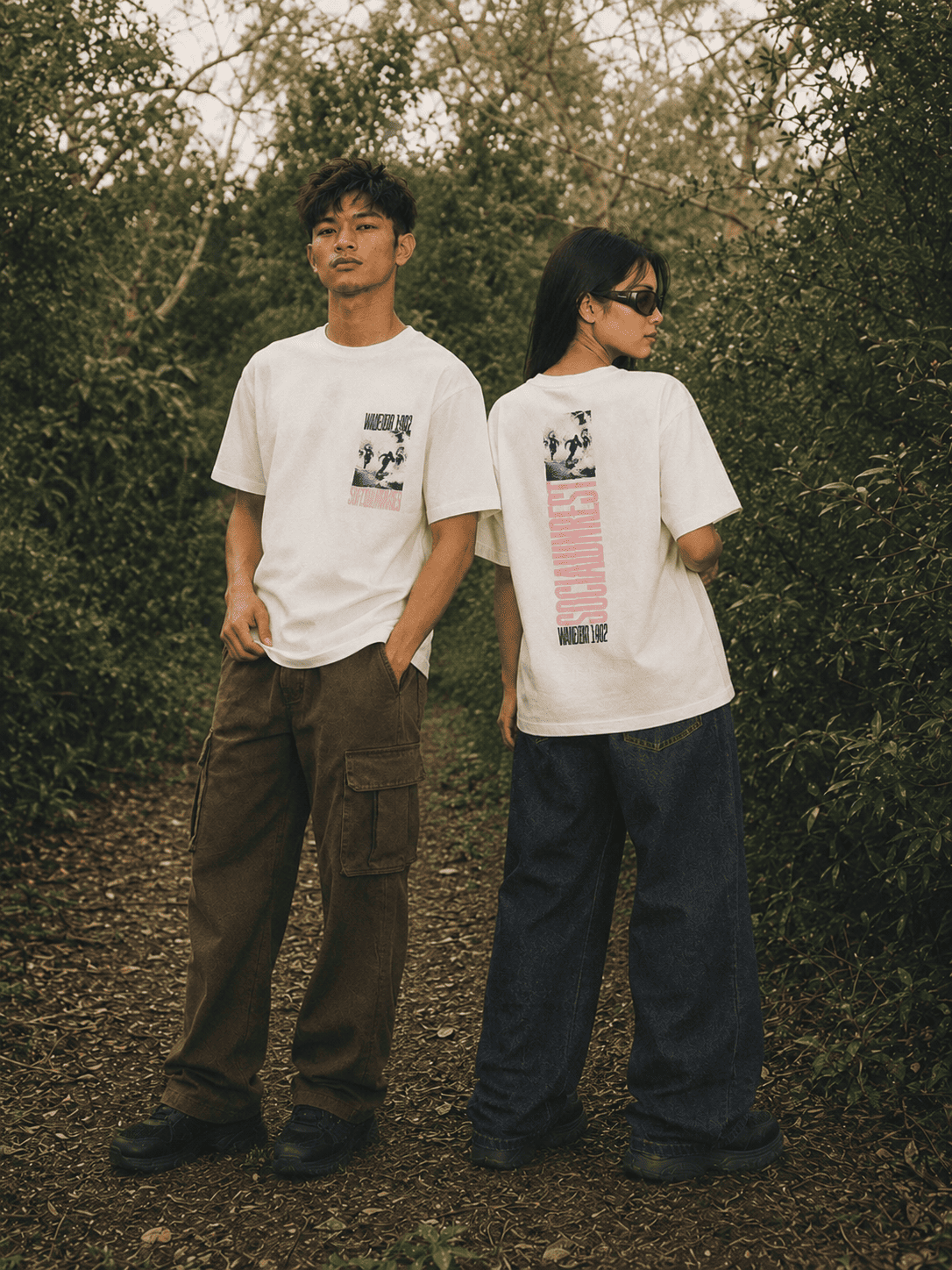 WADEZIG! T-SHIRT - SOS UNREST BROKEN WHITE