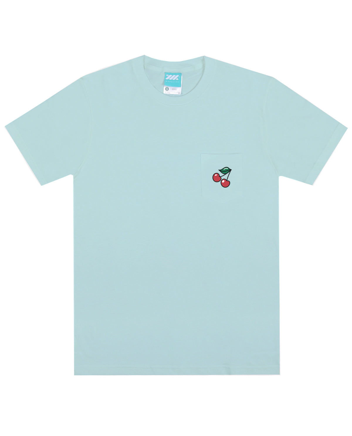 WADEZIG! T-SHIRT - CHERRY POCKET AQUA